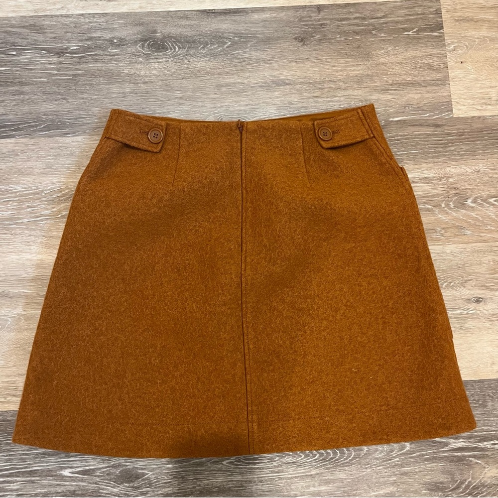 COS Rust Wool Mini Skirt - Picture 7 of 13